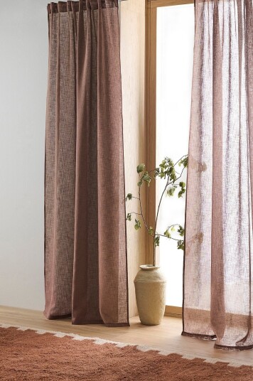 Ellos Home Gardin med multibånd Renée 2 pk Brun