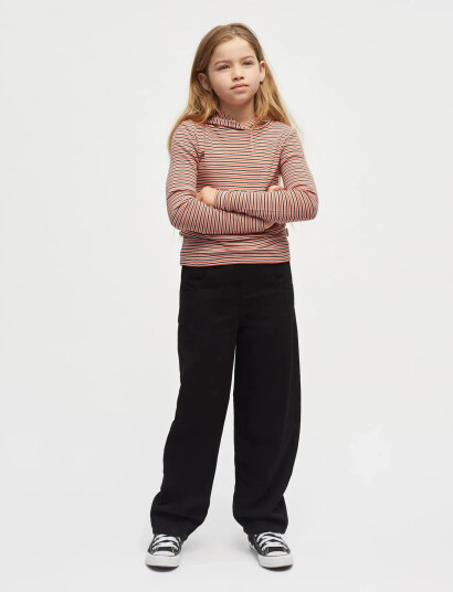 Mads Nørgaard 2X2 Cotton Stripe Tally Hoodie Red 140 Mads Nørgaard 2X2 Cotton Stripe Tally Hoodie Red 140