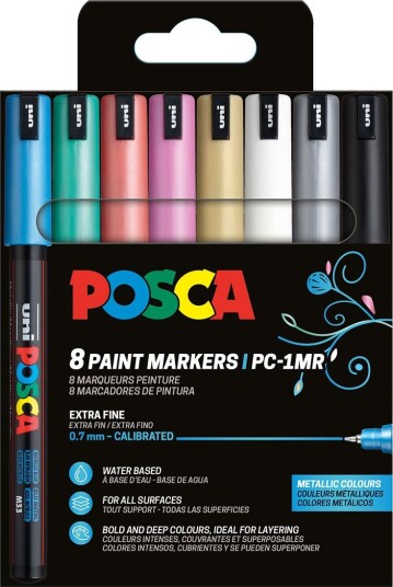 Posca PC-1MR Metallic Tusjer 8 Farger