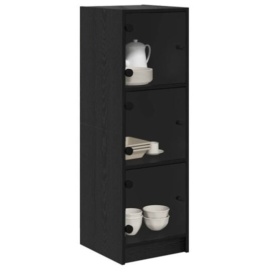  Høyskap Svart Eik 35 x 37 x 109 cm Konstruert tre