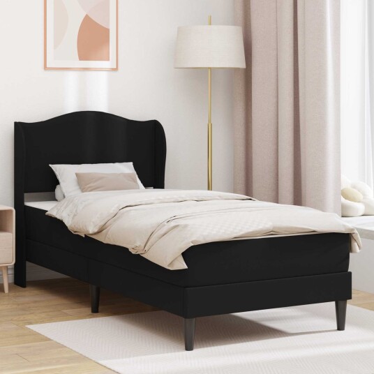Sengestamme med hodegjerde Svart 90 x 190 cm Kunstlær Sengestamme med hodegjerde Svart 90 x 190 cm Kunstlær