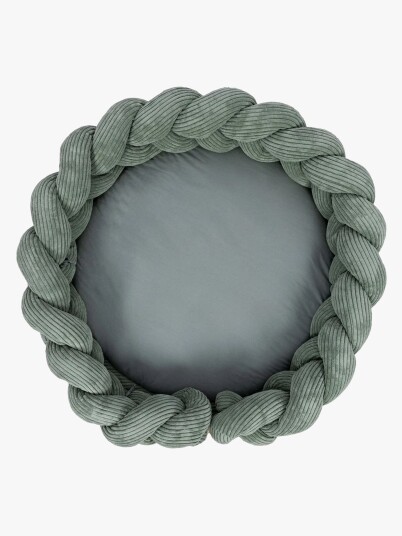 Meowbaby Aesthetic Babynest Med Flettet Beskyttelse & Leketeppe Olive Green Meowbaby Aesthetic Babynest Med Flettet Beskyttelse & Leketeppe Olive Green