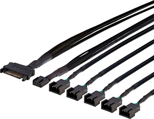 Deltaco 4-pin PWM Splitter 1x hann / 5x hunn SATA