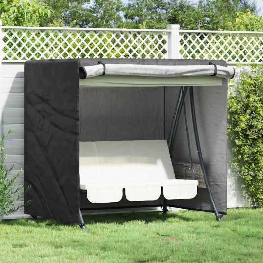 Utemøbelbeskyttelse Svart 175 x 125 x 160 cm 420D stoff Utemøbelbeskyttelse Svart 175 x 125 x 160 cm 420D stoff