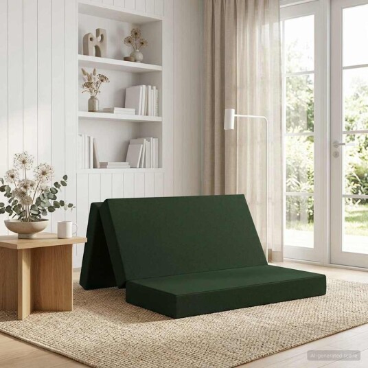 vidaXL Sammenleggbar sofabed 160 x 67 x 45 cm Mørkegrønn vidaXL Sammenleggbar sofabed 160 x 67 x 45 cm Mørkegrønn