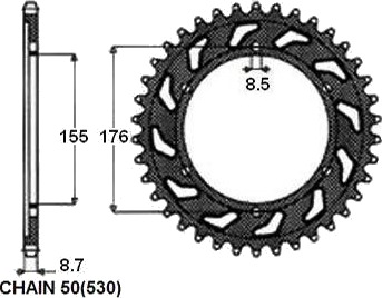 Kjedehjul SUNSTAR 1 5698 42 Kjedehjul SUNSTAR 1 5698 42