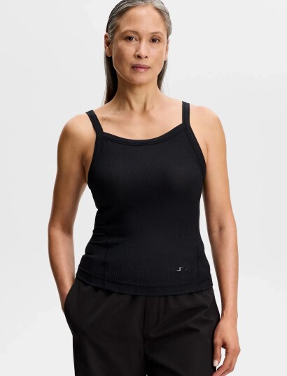J. Lindeberg Meira Rib Tank Top   Black   L