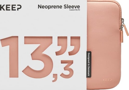 KEEP 13,3 neoprenetui for bærbar PC (coral pearl)