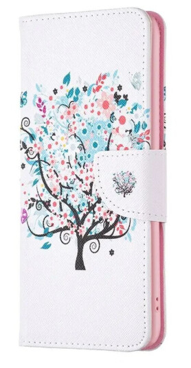 INCOVER Samsung Galaxy S24 Ultra Flip Deksel i Kunstkinn med Lommebok og Trykk - Blomster Tre