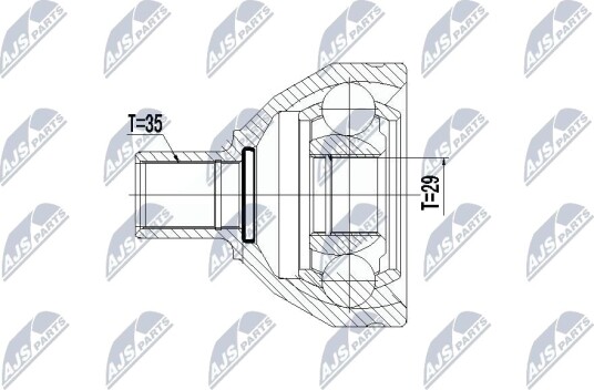 Nty Drivknute drivaksel NTY NPW VV 073 Nty Drivknute drivaksel NTY NPW VV 073