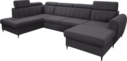 Hoffman Sofa med Divan og Sjeselong 4 seter Mørk grå Hoffman Sofa med Divan og Sjeselong 4 seter Mørk grå