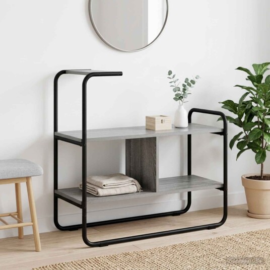 vidaXL Konsollbord Grå Sonoma 80 x 35 x 75 cm Konstruert tre