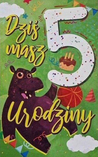 5 Årsdagen Guttkort