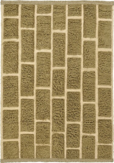 Ryetepper Leknes Hand Woven Wool Shaggy grønn Størrelse: 200 x 290 cm