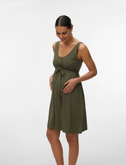Mamalicious Mlivy Lia Sl Jrs Abk Dress 2F Noos Khaki green L