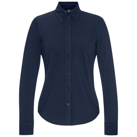 JOBELINE Skjorte dame Piqué langermet; Størrelse 2XL; Navy JOBELINE Skjorte dame Piqué langermet; Størrelse 2XL; Navy