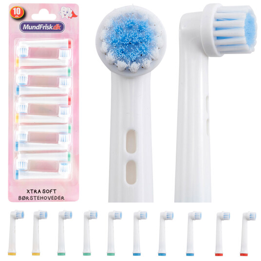 10 stk. Børstehoder for Oral-B elektriske tannbørster Xtra Soft