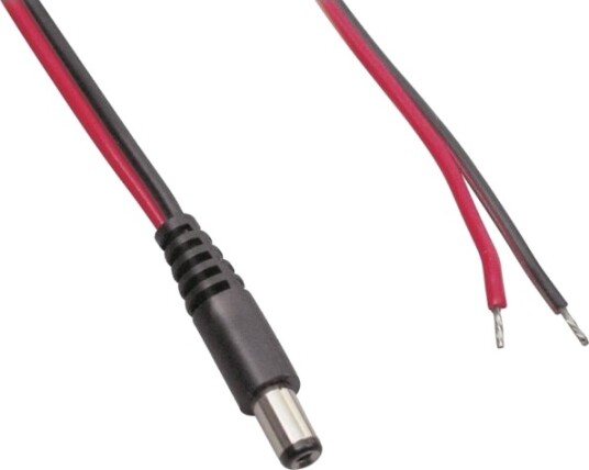 Tru Components Tilkoblingskabel Lavspenning Med Lavspenningsplugg 5,50 Mm 2,10 Mm 1,00 M 1 Stk