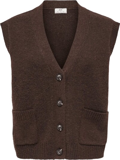 JDY Jdysuper S/L V Neck Vest Knt Noos Brown XXL