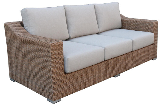 Sunzo Ellie 3 seters sofa Natur med beige pute Natur Sunzo Ellie 3 seters sofa Natur med beige pute Natur