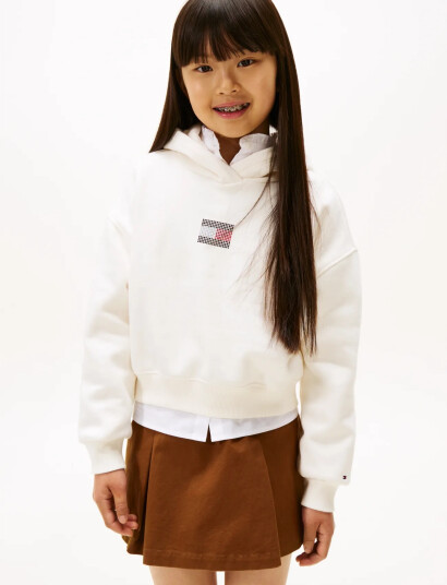 Tommy Hilfiger Rhine Stone Flag Hoodie White 44
