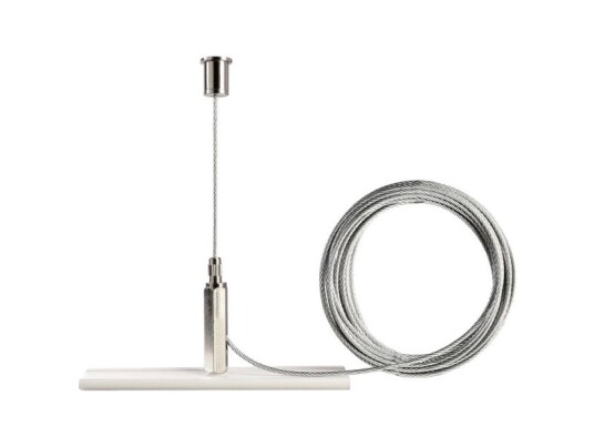 Deko Light 710094 D Line Seilabhängungshalter Mini Mit 5,0M Abhängeseil Højvolt-Skinnesystem-Komponenter Strømskinne 3-Faset Hvid