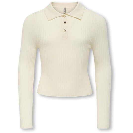 kids ONLY Birch Gold Button Kogmila Ls Rib Knap Polo Neck Cp Knt 134-140