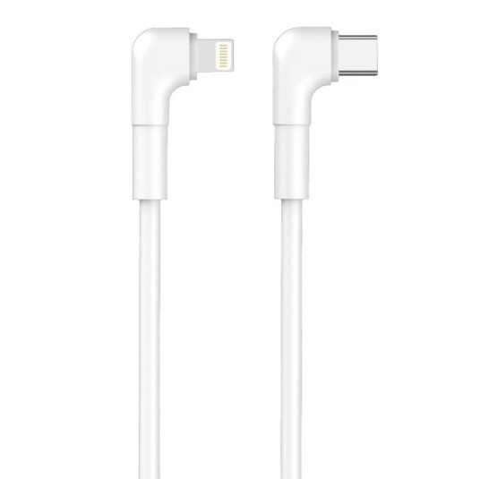 Maxlife USB-C til Lightning Vinklet Kabel 1 m 27 W Hvit Maxlife USB-C til Lightning Vinklet Kabel 1 m 27 W Hvit
