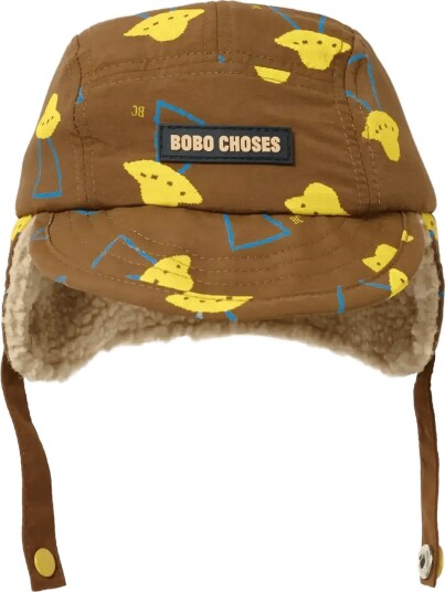 Bobo Choses Pixel Abduction All Over Winter Cap - BROWN - HEAD52