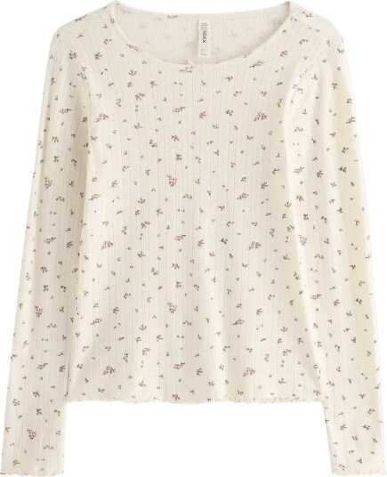 Lindex Pyjama Top In Pointelle Cream M