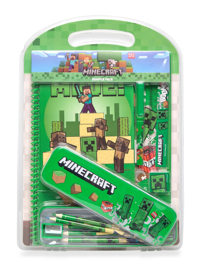 Minecraft Minecraft, Bumpersæt Med Metalkasse, Notesbog - Green - ONE SIZE Minecraft Minecraft, Bumpersæt Med Metalkasse, Notesbog - Green - ONE SIZE