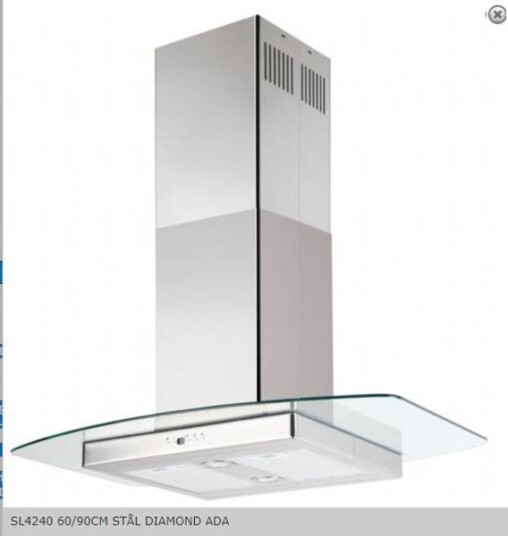 Silverline Diamond Ada 60 cm Fritthengende Ventilator i Rustfritt Stål med LED-belysning Silverline Diamond Ada 60 cm Fritthengende Ventilator i Rustfritt Stål med LED-belysning
