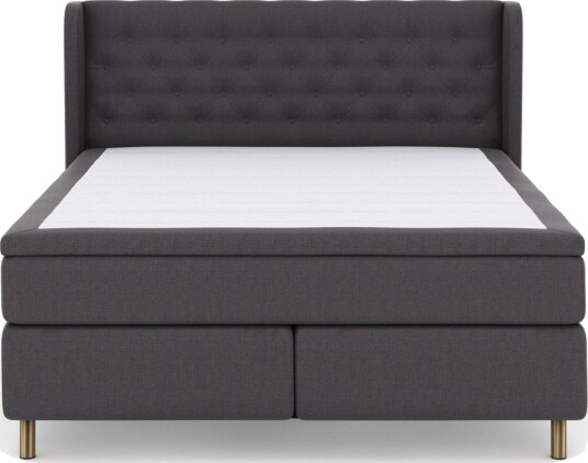 Select No 6 Komplett Sengepakke 160x200 Fast/Medium Watergel Mørkegrå/Kobberben