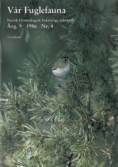 Norsk Ornitologisk Forening Vår Fuglefauna   1986 4 årgang 9