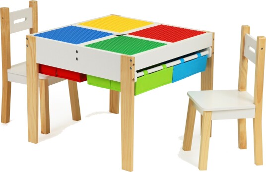 Trebarnemøbler bord og 2 stoler ECOTOYS