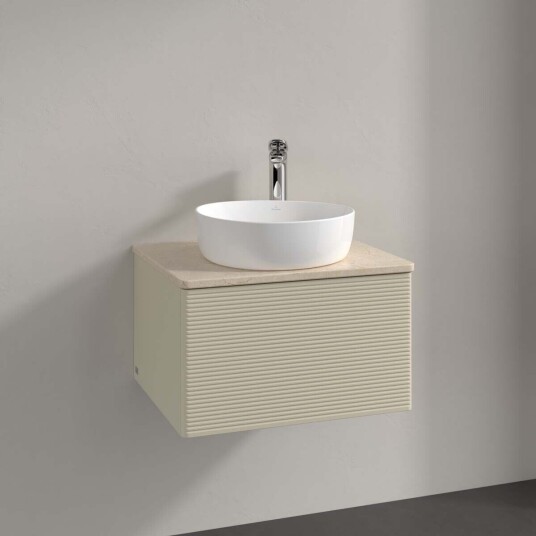 Villeroy & Boch Antao Servantskap med 1 skuff 60x50x36 cm u/lys Grå Matt/Crème Villeroy & Boch Antao Servantskap med 1 skuff 60x50x36 cm u/lys Grå Matt/Crème