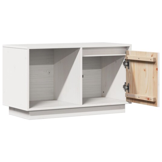 vidaXL TV-benk hvit 74x35x44 cm heltre furu