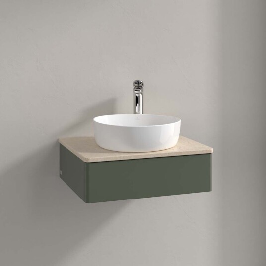 Villeroy & Boch Antao Servantskap med 1 skuff 60x50x19 cm m/lys Grønn Matt/Crème