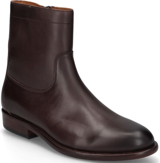 Polo Ralph Lauren Owen Leather Zip Ankle Boot DARK BROWN 44