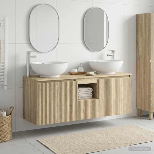 vidaXL Baderomsskapsett 3 stk. Sonoma eik 49,5 x 44,5 x 65 cm vidaXL Baderomsskapsett 3 stk. Sonoma eik 49,5 x 44,5 x 65 cm