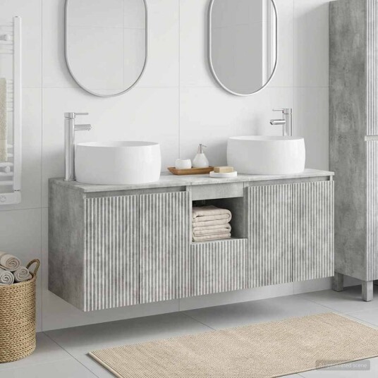 vidaXL Baderomsskapsett 3 stk. BetonggrÄ 49,5 x 44,5 x 66 cm vidaXL Baderomsskapsett 3 stk. BetonggrÄ 49,5 x 44,5 x 66 cm