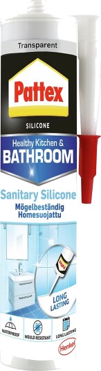 Pattex Silikonfuge Sanitet Transparent 280ml Pattex Silikonfuge Sanitet Transparent 280ml