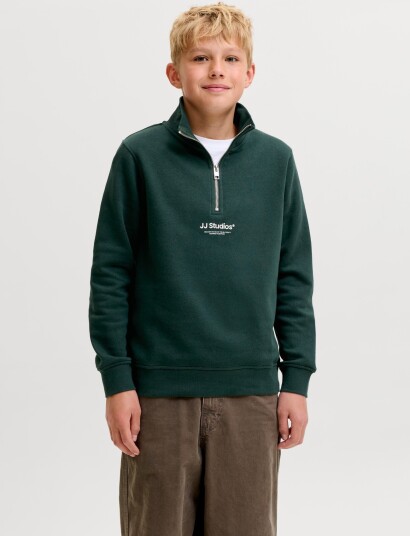 Jack & Jones Jjesoho Sweat Quarter Zip Hn Noos Jnr Green 152