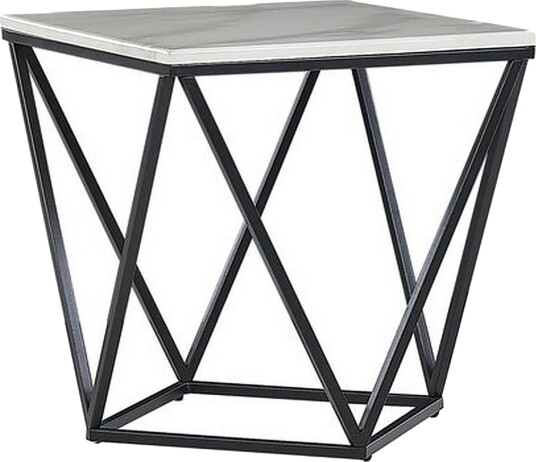 Charmlee Avlastningsbord 50 cm - Hvit / Svart