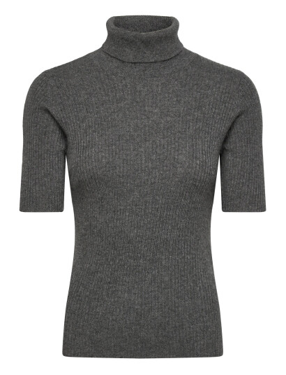 Davida Cashmere Turtleneck Rib T-Shirt - Grey - M Davida Cashmere Turtleneck Rib T-Shirt - Grey - M