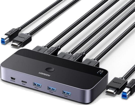 Ugreen Cm664 Hdmi Switch 2In1 Kvm Switch Svart Ugreen Cm664 Hdmi Switch 2In1 Kvm Switch Svart