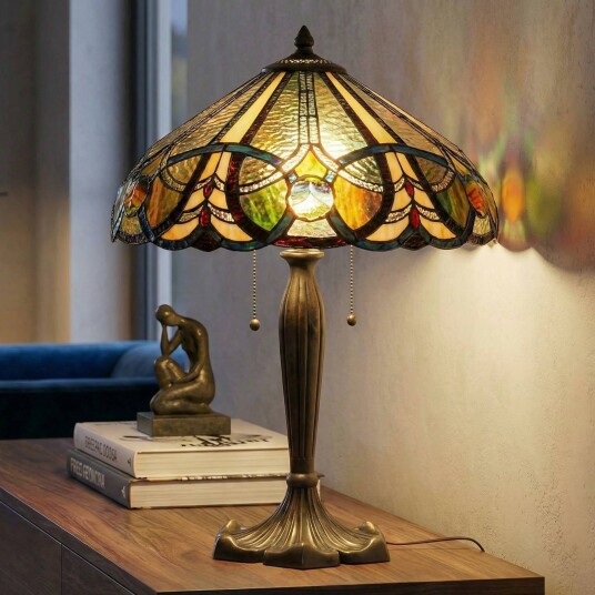 Clayre&Eef Tiffany bordlampe 5299 Flerfarget Stue / spisestue Glass Tiffany Clayre&Eef Tiffany bordlampe 5299 Flerfarget Stue / spisestue Glass Tiffany