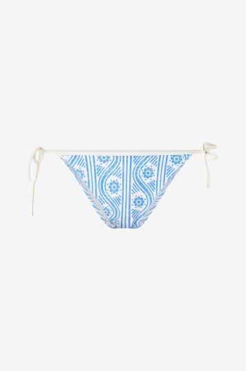 Tommy Hilfiger - Bikinitruse Cheeky String Side Tie Print - Blå