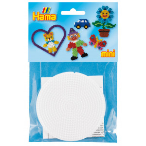 Hama Mini Pose 5205 Rund perleplate Hvit 8x8cm 2 stk