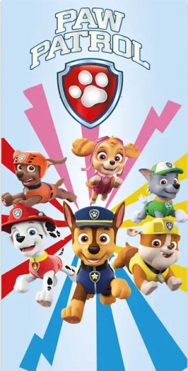 Licens Badehåndkle - 70x140 cm - Paw patrol - Super team - Mykt barnehåndkle